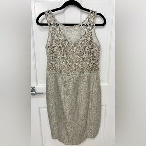 Kay Unger Cream Lace Dress